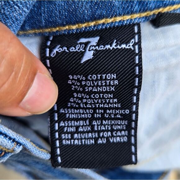 7 for All Mankind Button Up Fly Cropped Jeans Highrise Size 28 - Picture 10 of 12